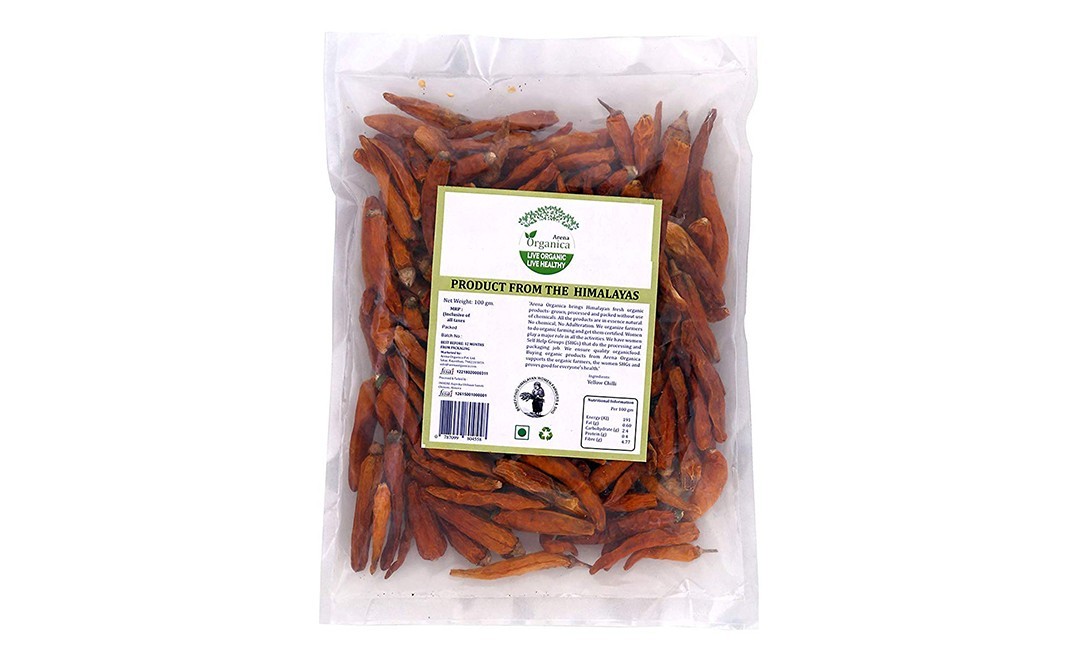 Arena Organica Yellow Chilli Whole    Pack  100 grams